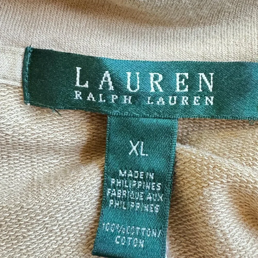 Lauren Ralph Lauren Field Jacket Safari Zipper Snap Closure Khaki Tan Women's XL